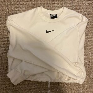 White Nike Cropped Sweater